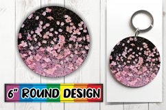 Radiant Floral Glitter Sublimation : Keychain, Coaster Product Image 1