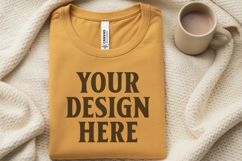 Christmas Bella Canvas 3001 Heather Mustard Folded Tshirt Mo Product Image 1