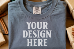 Pepper Comfort Colors 1717 Christmas Folded T-Shirt Mockup Product Image 1