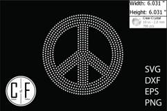 Peace Sign Rhinestone Template Product Image 1