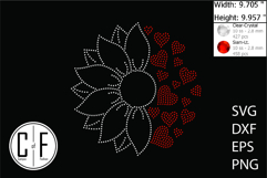 Sunflower With Heart Rhinestone Template Product Image 1