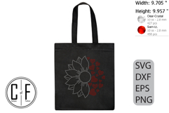 Sunflower With Heart Rhinestone Template Product Image 3