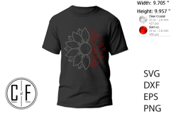 Sunflower With Heart Rhinestone Template Product Image 2