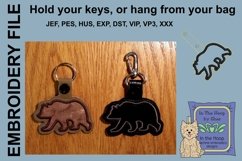 ITH Silhouette Bear Key Fob - Embroidery Design Product Image 1