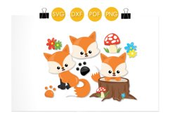 WWoodland Foxes cutting files svg, dxf, pdf, eps included - cut files for cricut and silhouette - Cutting Files SG Product Image 2