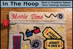 Movie Time Zipper Bag - Fully Lined, 5X7 HOOP Product Image 1