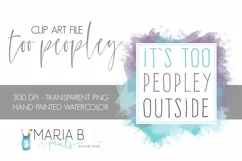 Too Peopley Watercolor Clip Art PNG Product Image 2