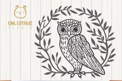 Owl in the Branches svg, Owl Zentangle svg, Owl in the Leave Product Image 11