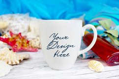 Summer Bistro Mug Mockup, Beach Style White Mug Mockup, 950 Product Image 2