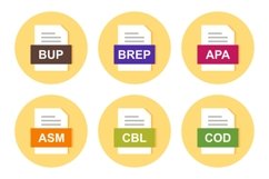 Set Of File Formats Icons Product Image 1
