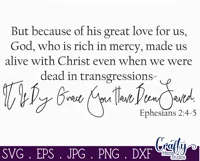 Saved By Grace Christian Farmhouse Home Sign Svg Product Image 2