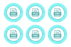 Set Of File Formats Icons Product Image 1