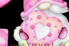Valentine's Gnomes PNG, Watercolor clip art, Sublimation Gra Product Image 3
