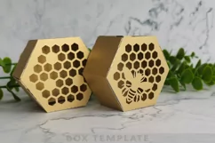Honey bee favor box template, Honey wedding favors Product Image 4