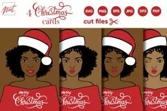 Black woman svg, christmas svg cut files. christmas card svg Product Image 1