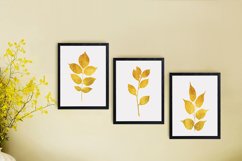 Gold Leaf Prints, Gold Print Set, Gold Botanical Prints Product Image 3