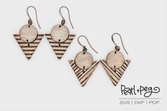 Striped Slanted Circle Triangle Laser Engrave Earring Downlo Product Image 1