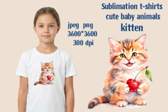 Sublimation kids t-shirts kitten Product Image 1
