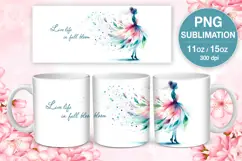 4 Spring Beauty PNG sublimation. 11 & 15 oz mug wrap Product Image 5