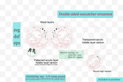 Santa words Christmas Suncatcher Ornament svg Product Image 2