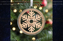 Snowflake words Christmas Suncatcher Ornament svg Product Image 3