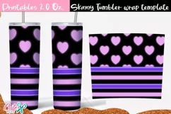 Pink hearts Neon 20 Oz. Skinny Tumbler wrap Product Image 3