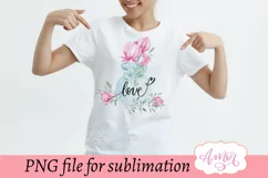 Watercolor Floral vase sublimation design for T-shirts Product Image 1