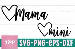 Mama and Mini SVG, Mommy and Me Shirts, Matching shirt svg Product Image 2