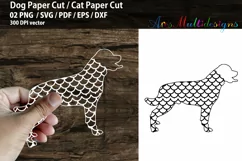 Dog paper cut SVG / Cat paper cut SVG / Template Product Image 3