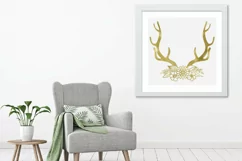 Antlers SVG File - Antlers with Flowers SVG Cut File Product Image 2