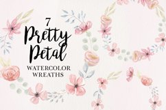 Pretty Petal 7 Wreaths Watercolor Flowers Floral Pastels Product Image 1