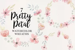 Pretty Petal 7 Wreaths Watercolor Flowers Floral Pastels Product Image 1