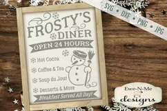 Frosty's Diner Snowman Christmas SVG DXF Files Product Image 1