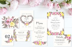 Romantic Pink And Yellow Floral Wedding Invitation Set Product Image 1