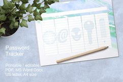 Password Tracker Blue Watercolor Printable Editable Text Product Image 2