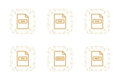 Set Of File Formats Icons Product Image 1