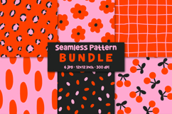 Pink Red Pattern Bundle. Leopard Background. Red Papers Product Image 1