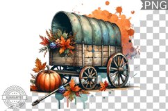 Fall Wagon Garden Sublimation - Fall Clipart PNG Design Product Image 1