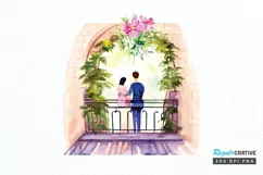 Watercolor The Bride and Groom Sublimation PNG Product Image 1