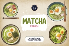 Matcha Ramen Clipart Bundle 4 PNG Product Image 1