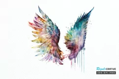 Watercolor Angel's Wings PNG Clipart Product Image 1