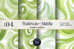 Watercolor Matcha Pattern, Green Wash Texture Product Image 1