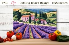 Lavender Field Cutting Board, Countryside Cutting Board PNG Product Image 1