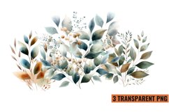 Watercolor Botanical Clipart Sublimation, PNG Product Image 1