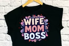 WIFE MOM BOSS clipart | Mothers day Sublimation design png Product Image 3