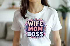 WIFE MOM BOSS clipart | Mothers day Sublimation design png Product Image 4