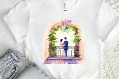 Watercolor The Bride and Groom Sublimation PNG Product Image 2