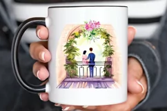 Watercolor The Bride and Groom Sublimation PNG Product Image 3