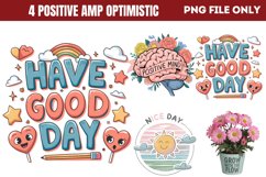 Positive amp Optimistic Sublimation Quote PNG Product Image 1