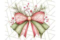 Muted Cozy Christmas Bows PNG Clipart, Winter Holiday Png Product Image 2